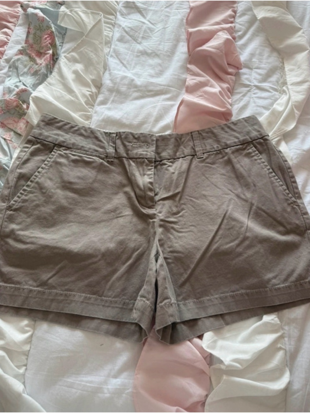 LOFT Women's Chino Bermuda Shorts in Taupe